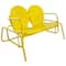 2-Person Outdoor Retro Metal Tulip Double Glider Patio Chair